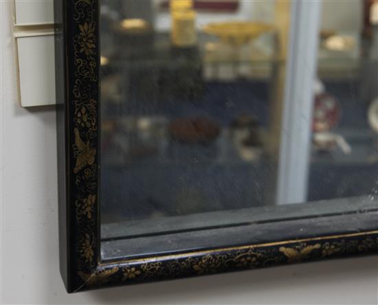 Two similar Chinese gilt-decorated lacquer panelled mirrors, 19th century and later, W.80cm and 77cm H.120cm